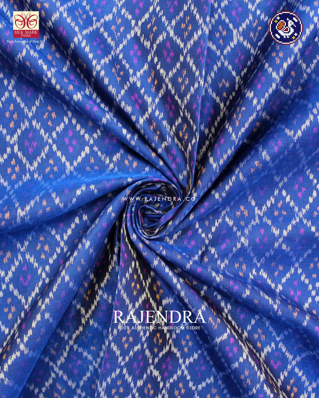 Traditional Sakali Design Pink and Blue Rajkot Patola Saree