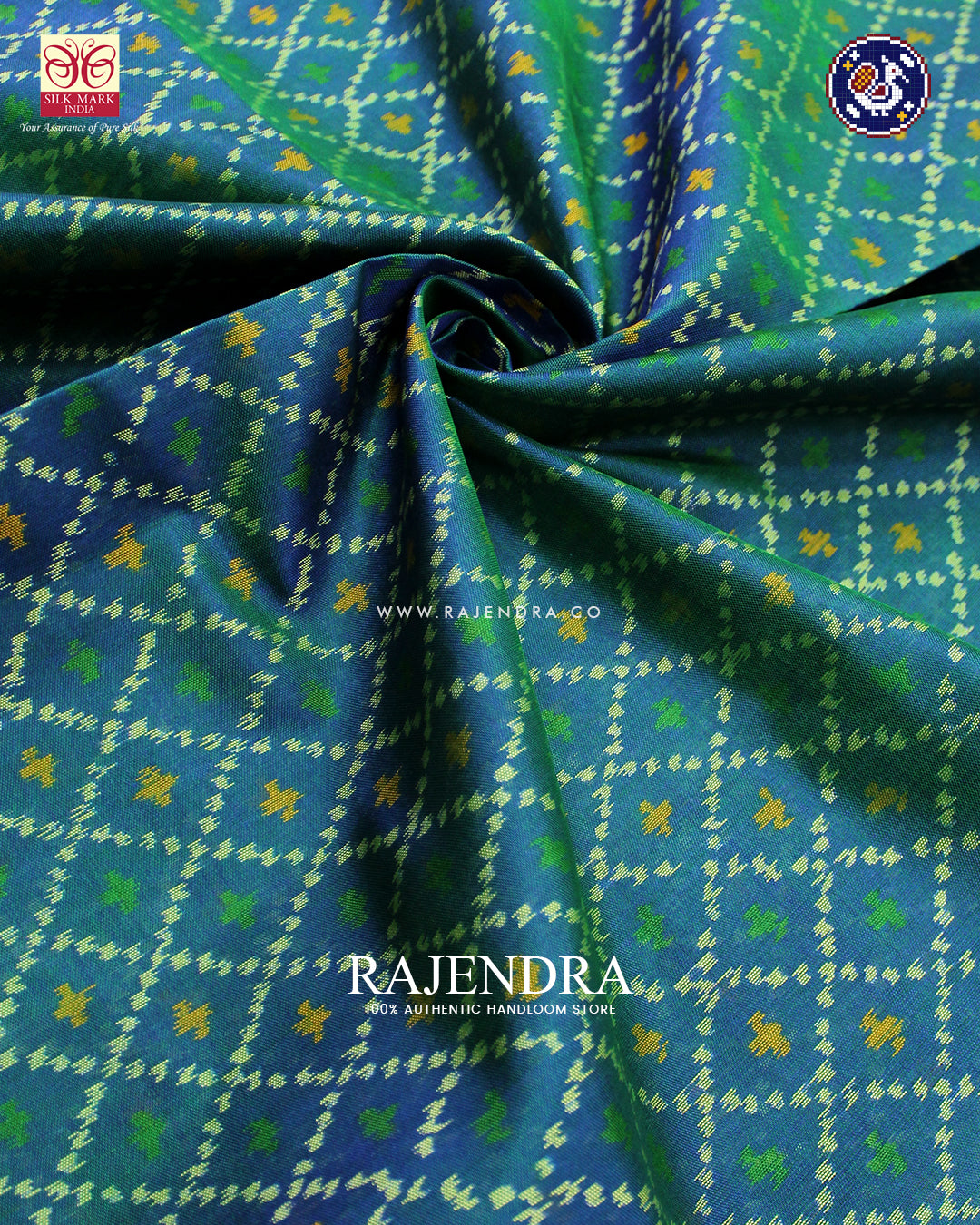 Traditional Sakali Design Pink and Blue Rajkot Patola Saree
