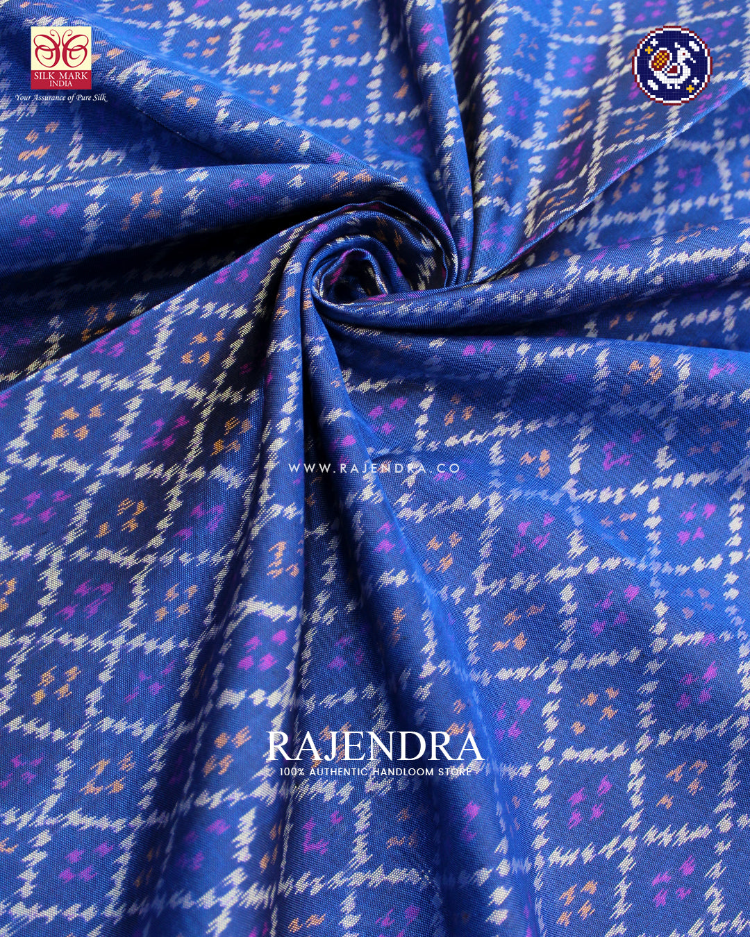 Traditional Sakali Design Pink and Blue Rajkot Patola Saree