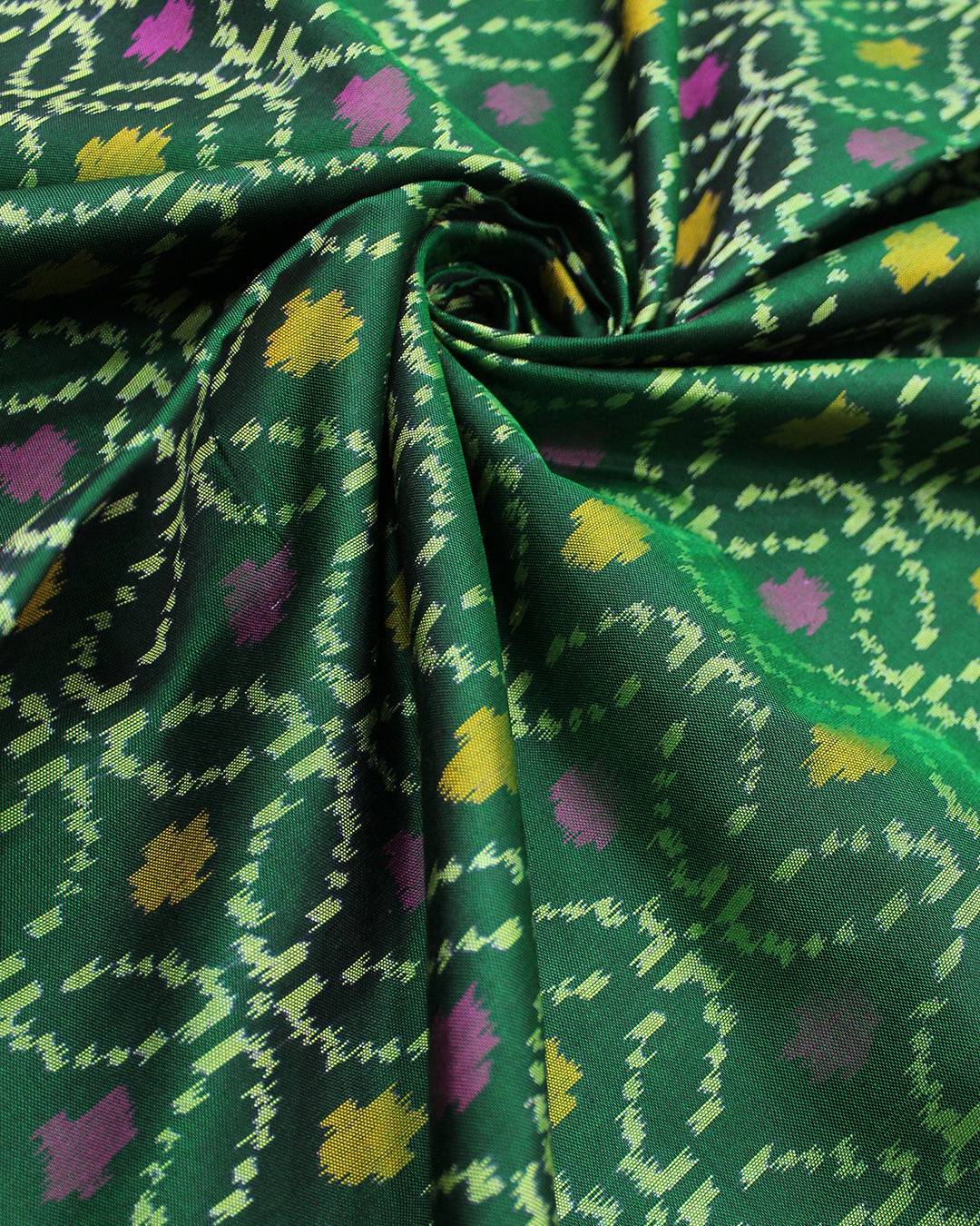 Traditional Sakali Design Green Pink Rajkot Patola Saree