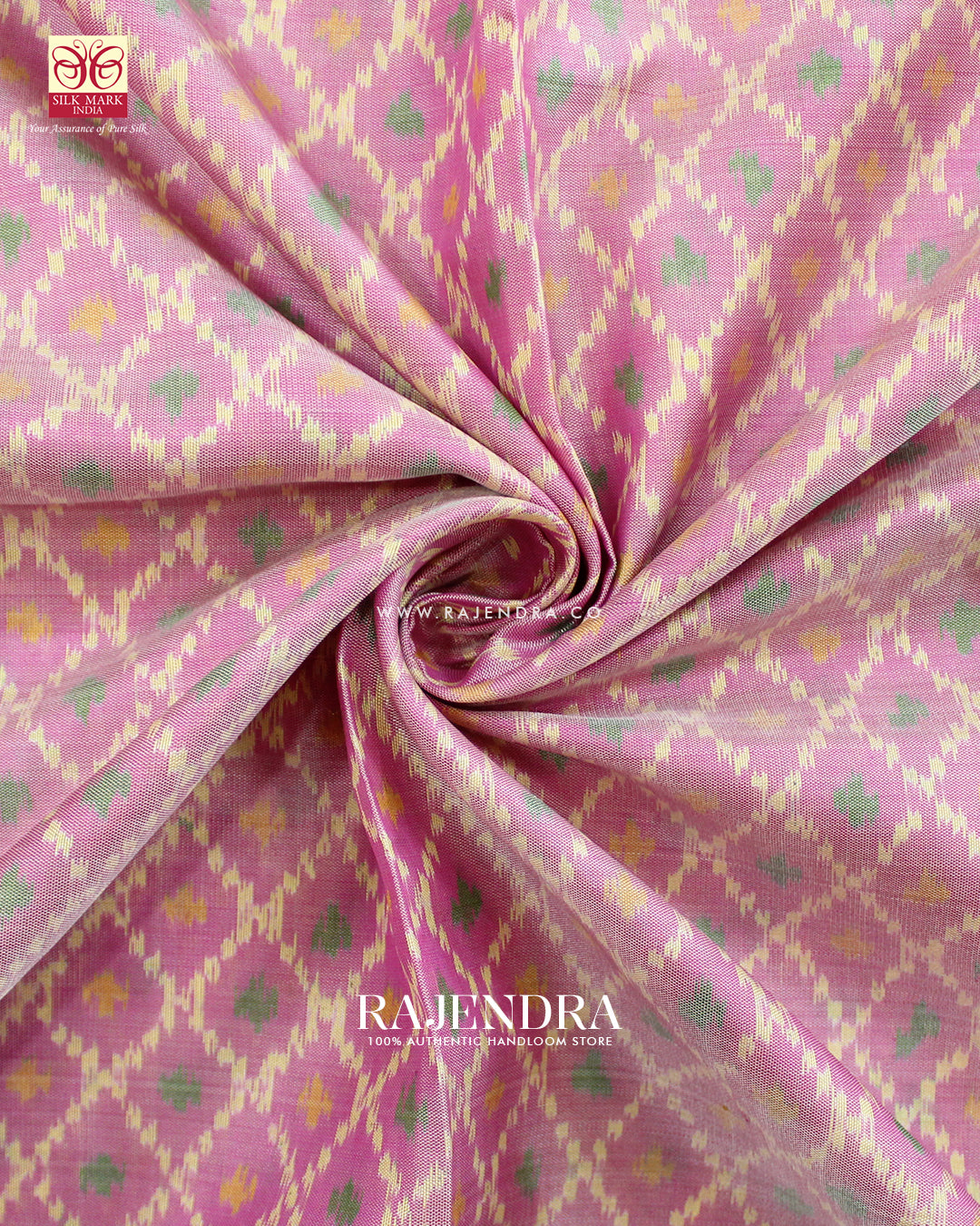 Traditional Sakali Desing Pink and Purple Single Ikat Rajkot Patola Saree