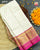 Traditional Sakali Design Pink and White Single Ikat Rajkot Patola Saree