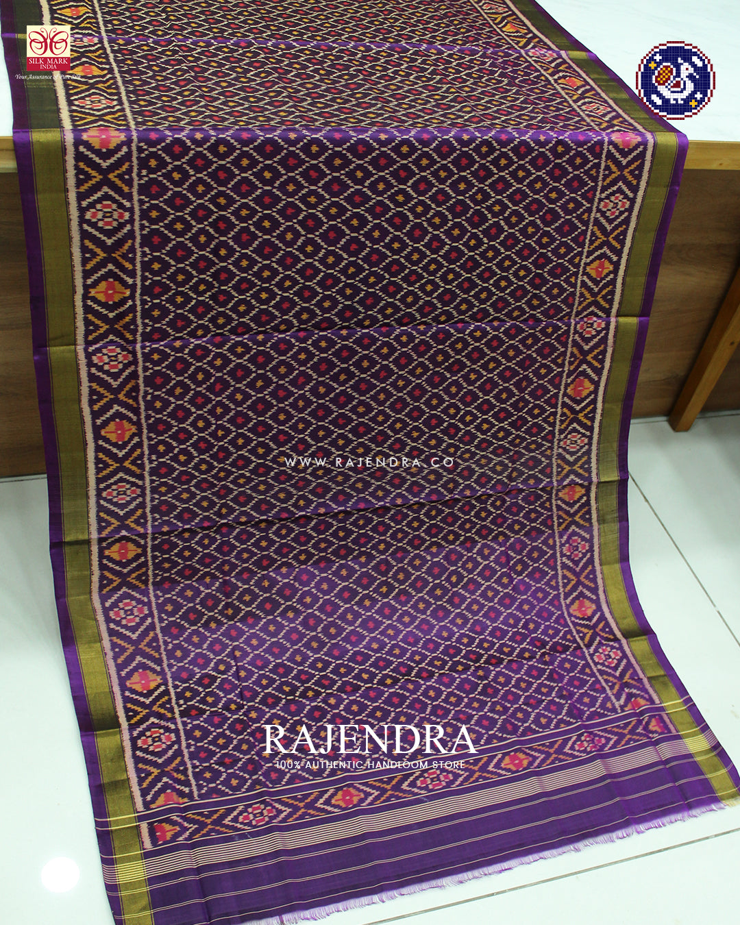 Traditional Sakali Design Purple Rajkot Patola Dupatta