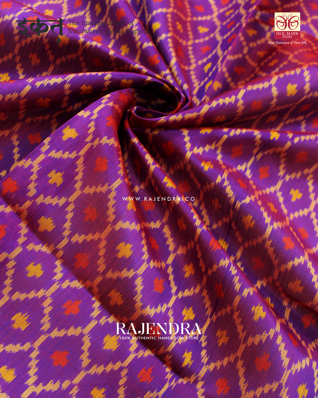 Traditional Sakali Design Purple Single Ikat Rajkot Patola Dupatta