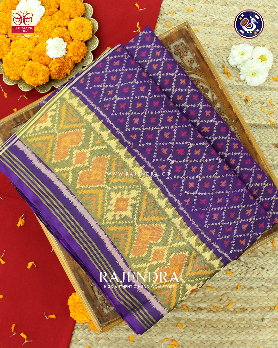 Traditional Sakali Design Purple Rajkot Patola Saree