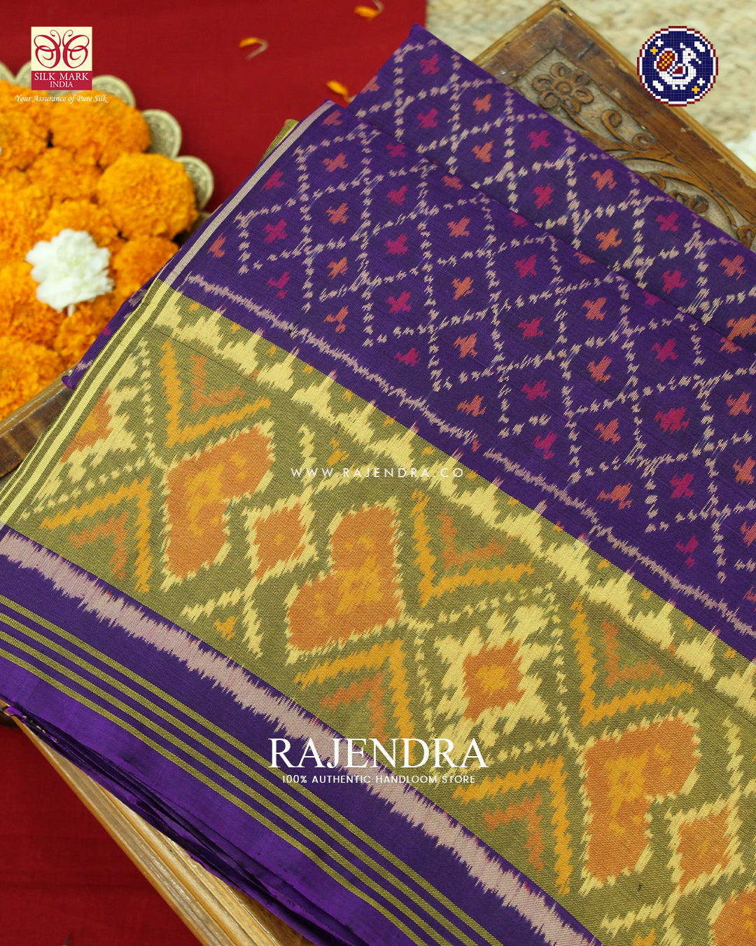 Traditional Sakali Design Purple Rajkot Patola Saree