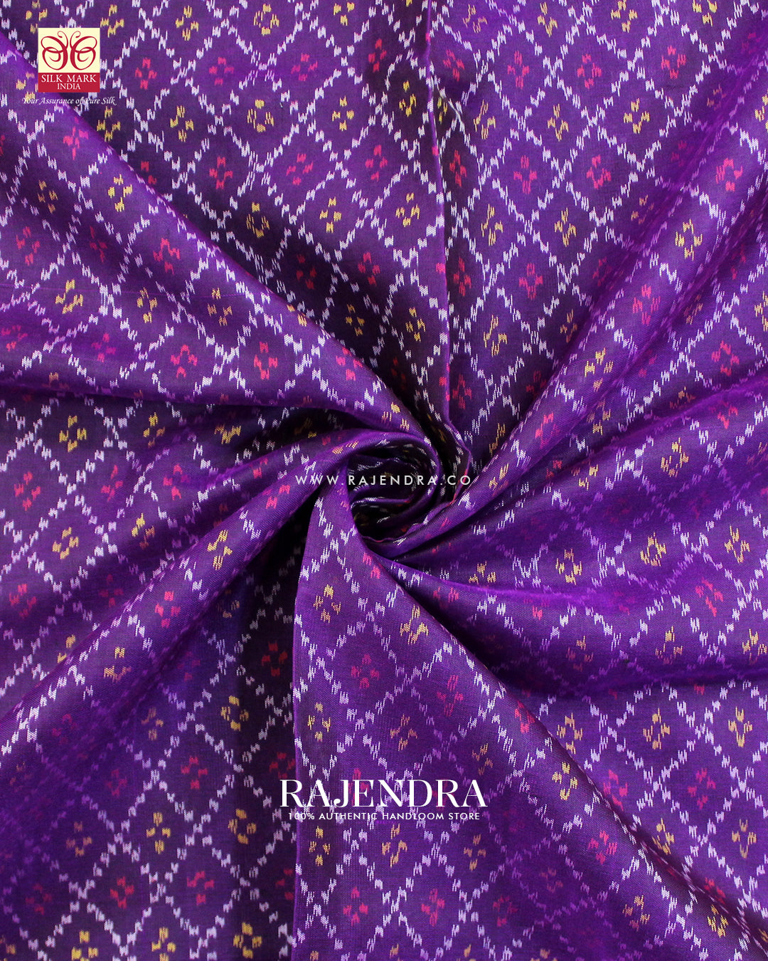 Traditional Sakali Design Purple Single Ikat Rajkot Patola Saree