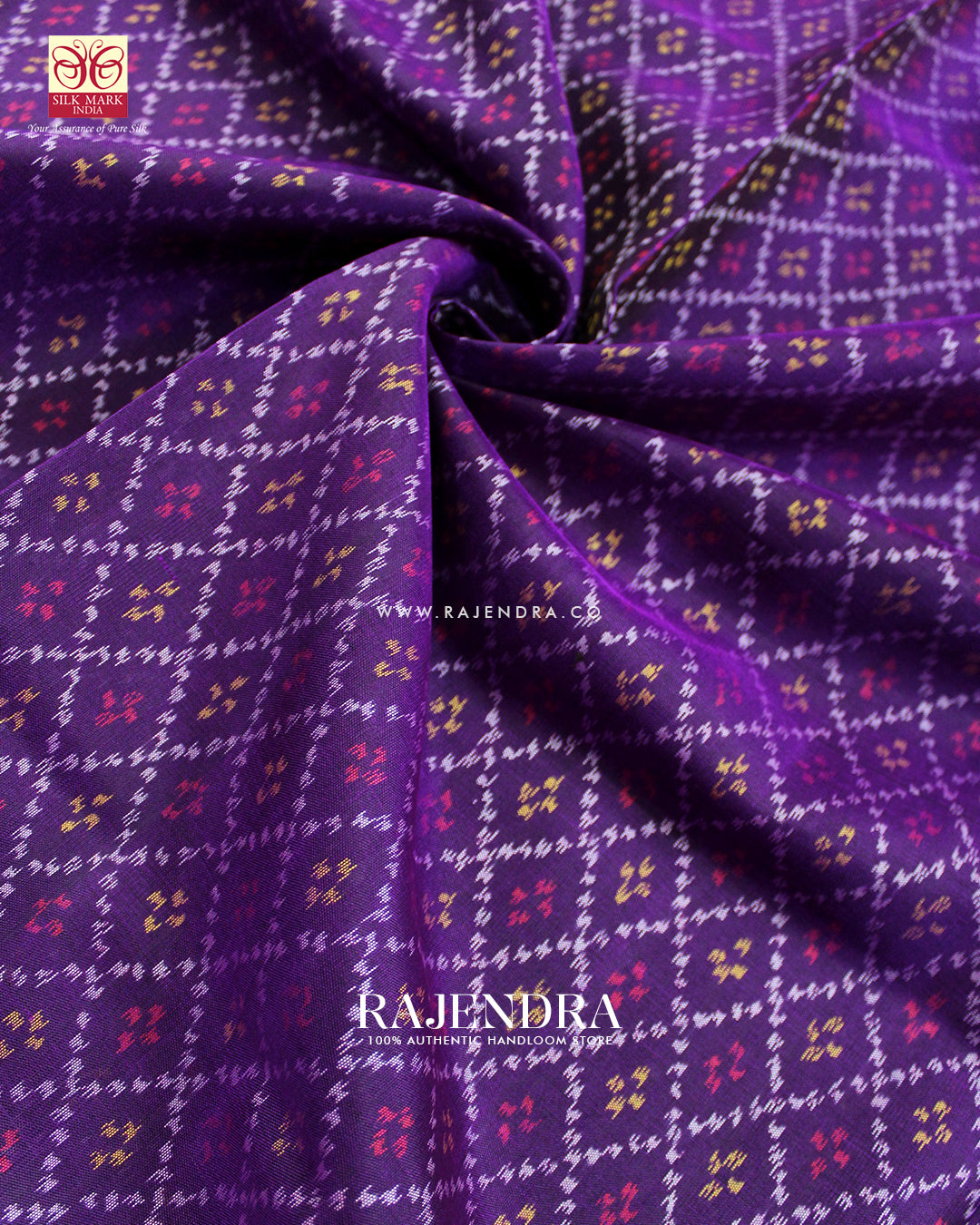 Traditional Sakali Design Purple Single Ikat Rajkot Patola Saree