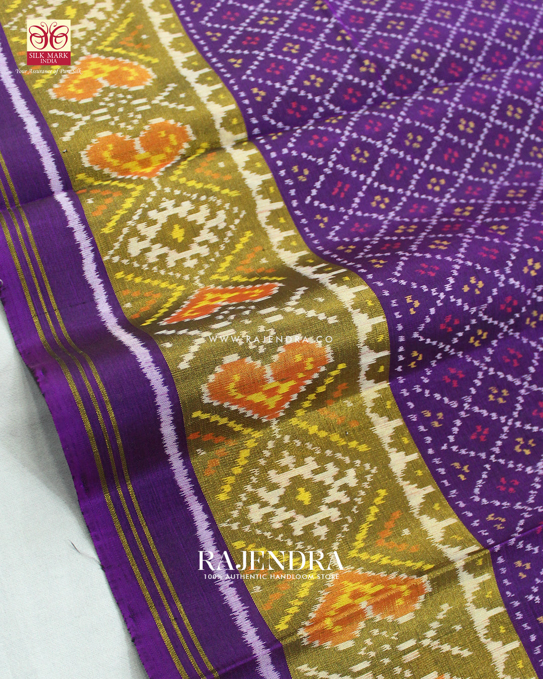 Traditional Sakali Design Purple Single Ikat Rajkot Patola Saree