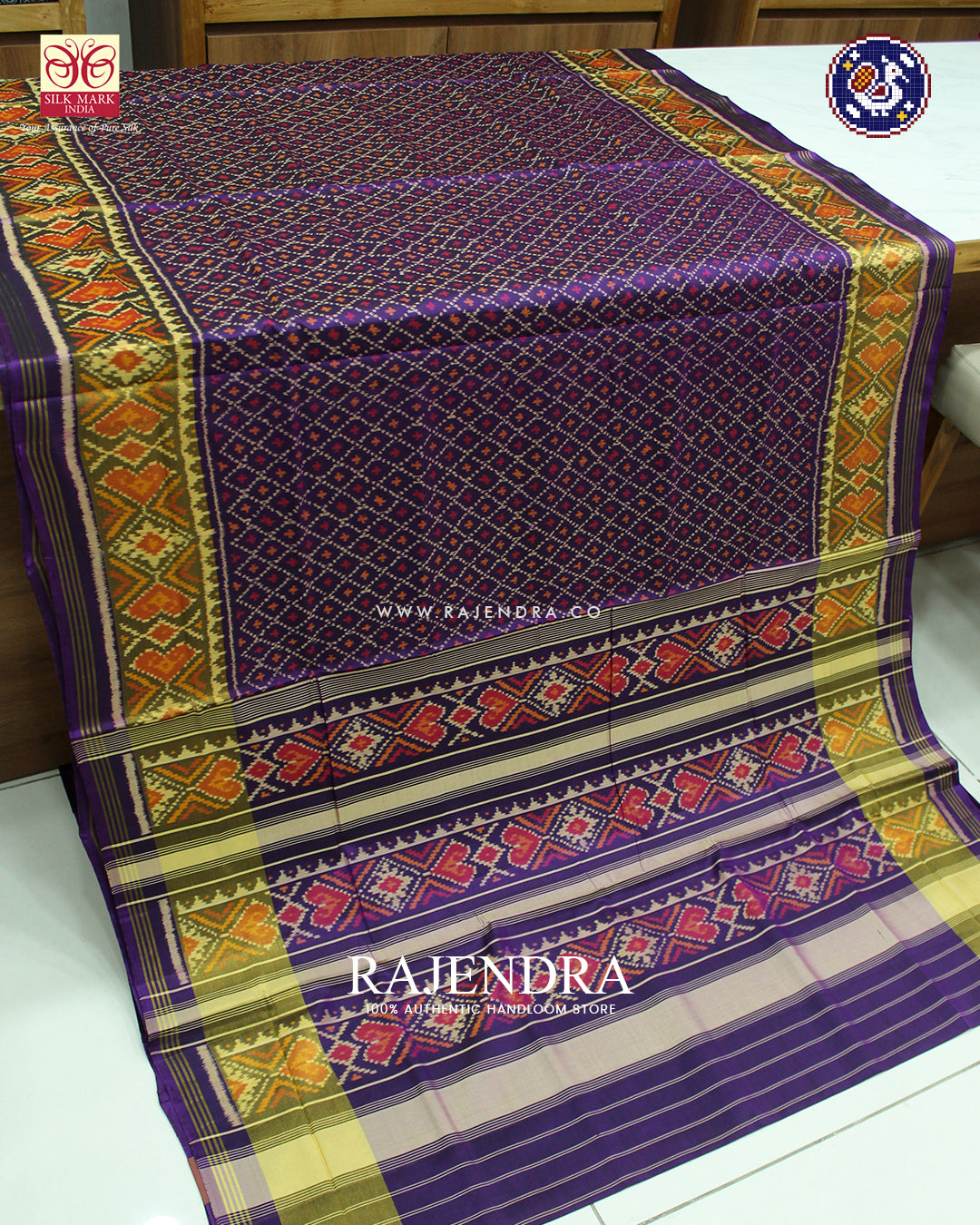 Traditional Sakali Design Purple Rajkot Patola Saree