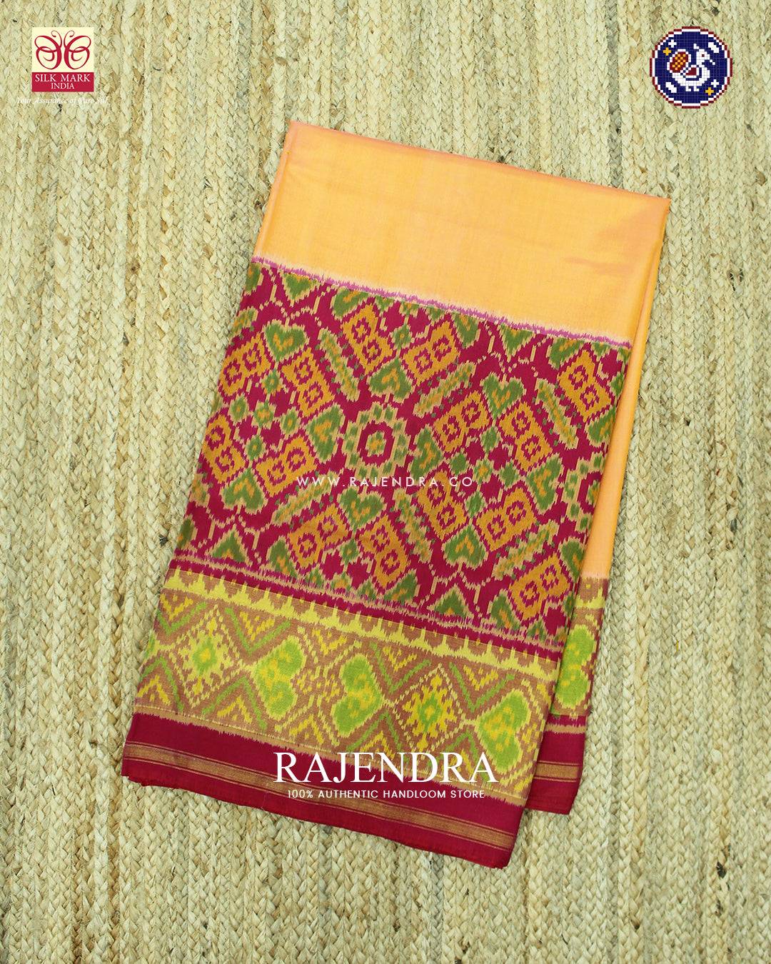 Traditional Manekchowk Bhat Skirt Border Single Ikat Rajkot Patola Saree