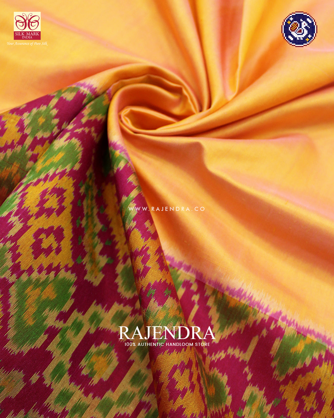 Traditional Manekchowk Bhat Skirt Border Single Ikat Rajkot Patola Saree