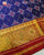 Traditional Chanda Bhat Red and Blue Single Ikat Rajkot Patola Saree