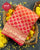 Traditional Khadi Georgette Strawberry Pink with Peach Banarasi Bandhani Saree