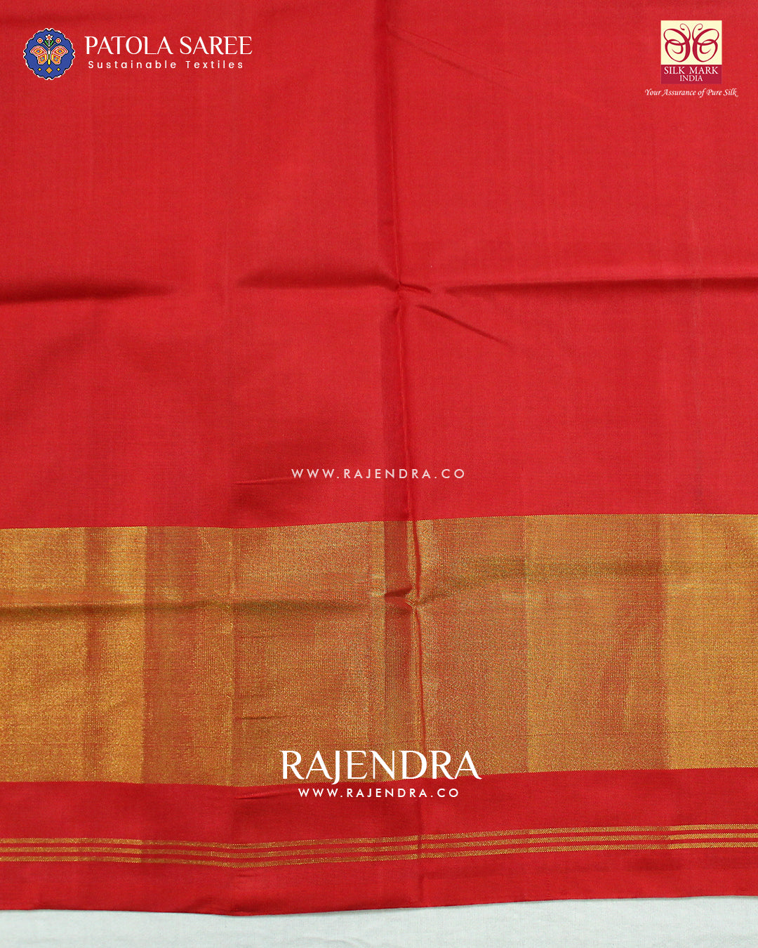 Traditional Navratna Design Teal Blue and Red Single Ikat Rajkot Patola Saree