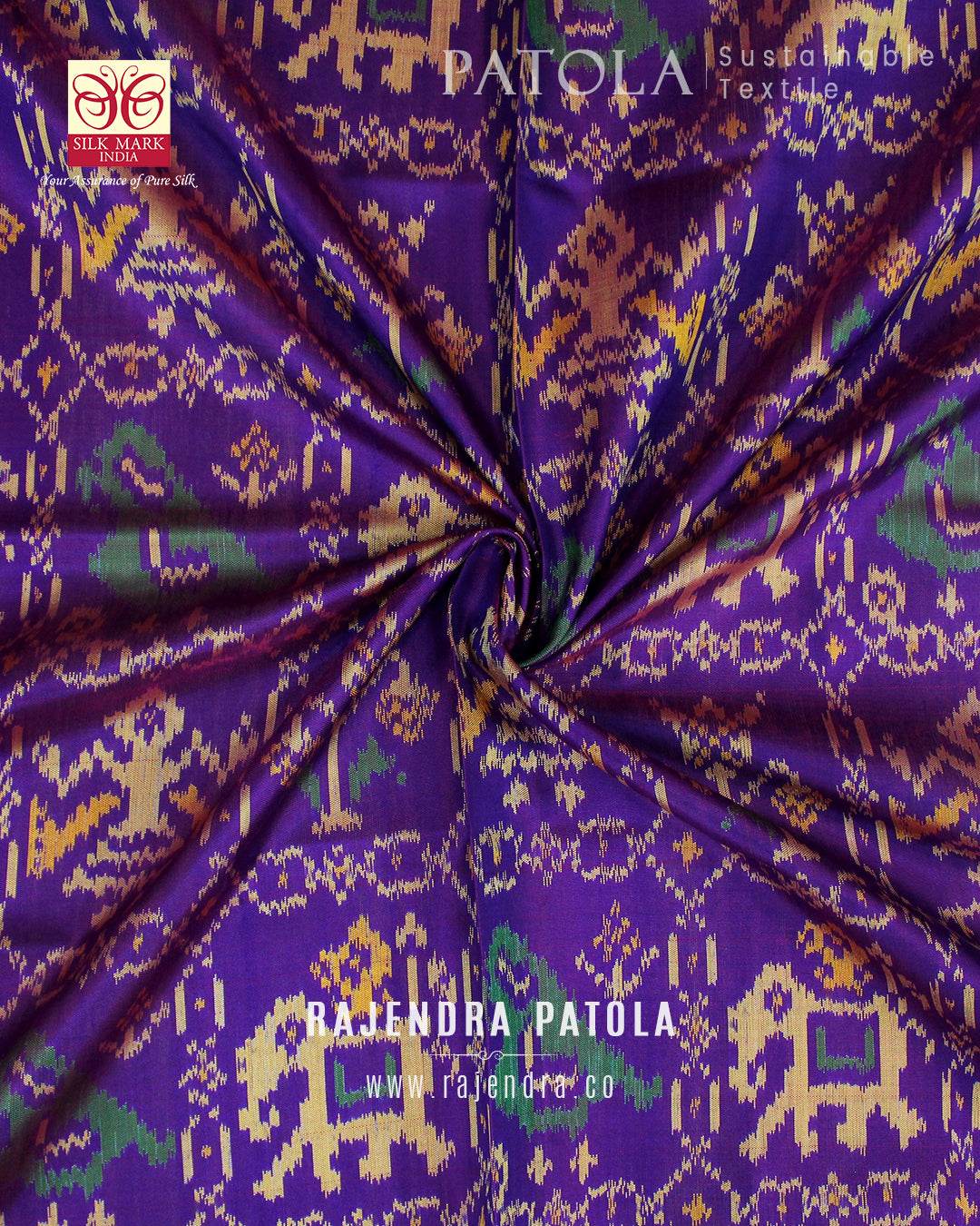Traditional Hathi Popat Bhat Single Ikat Rajkot Patola Dupatta