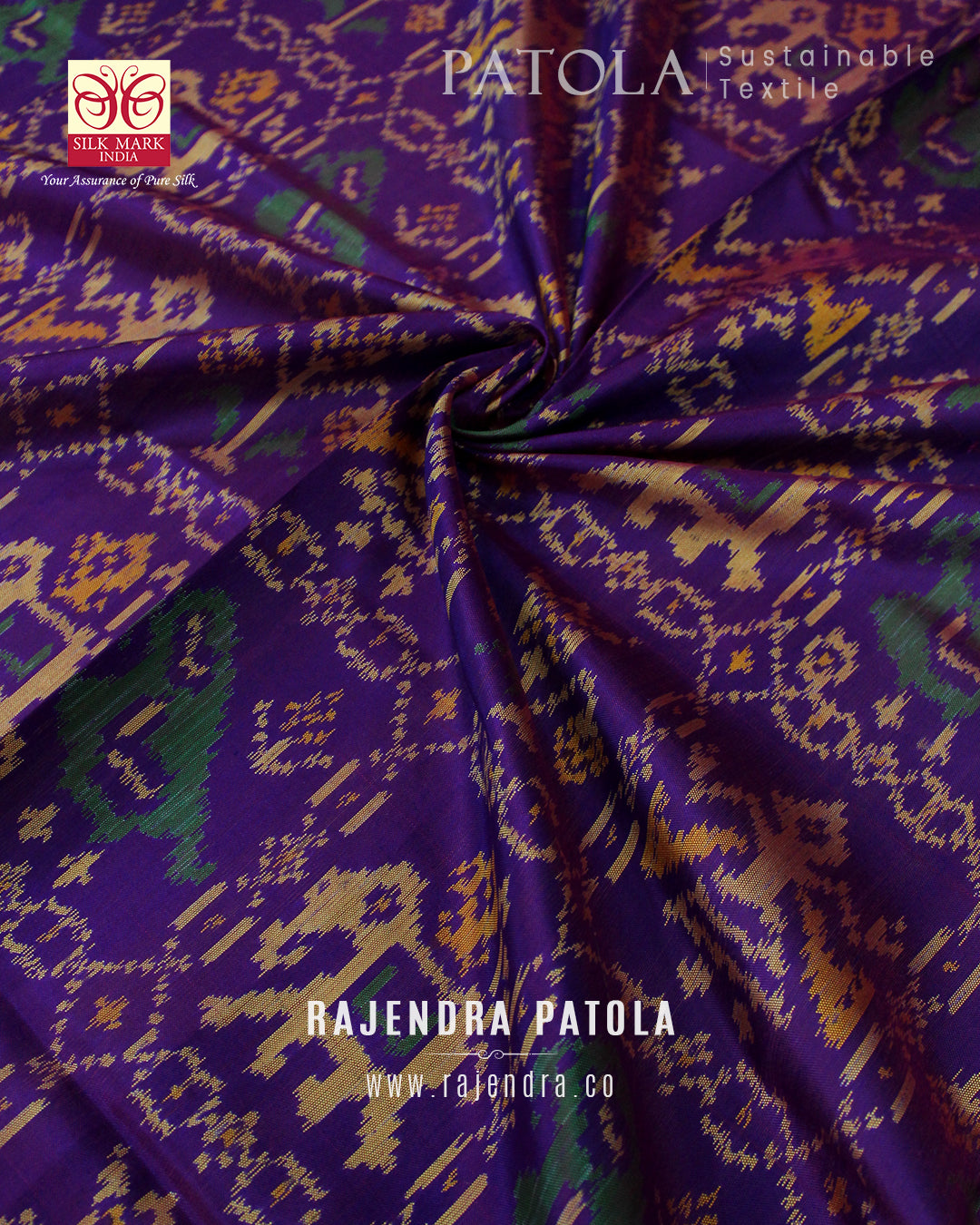 Traditional Hathi Popat Bhat Single Ikat Rajkot Patola Dupatta