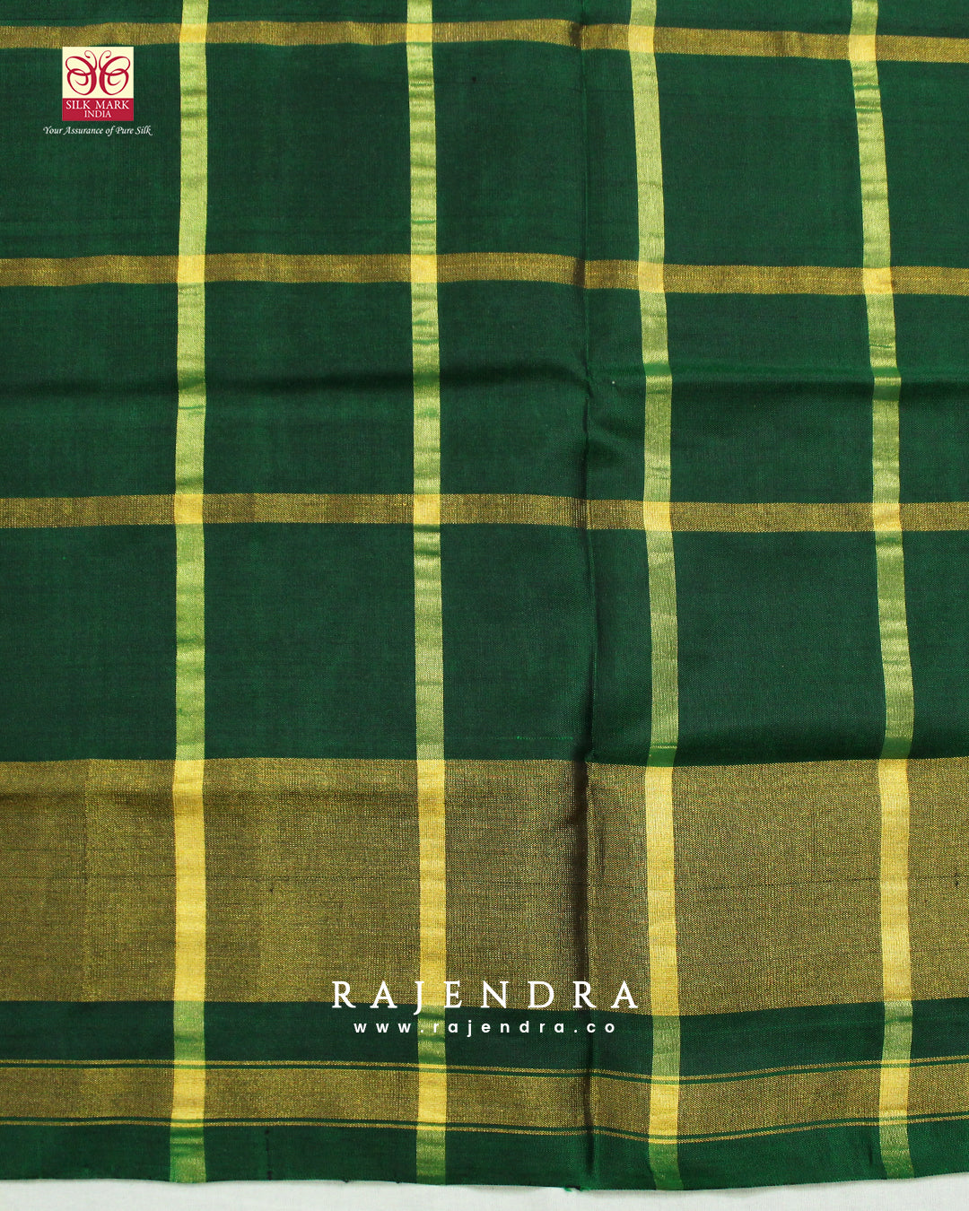 Handwoven Zari Checks Hathi Popat Design Red and Green Single Ikkat Rajkot Patola Saree