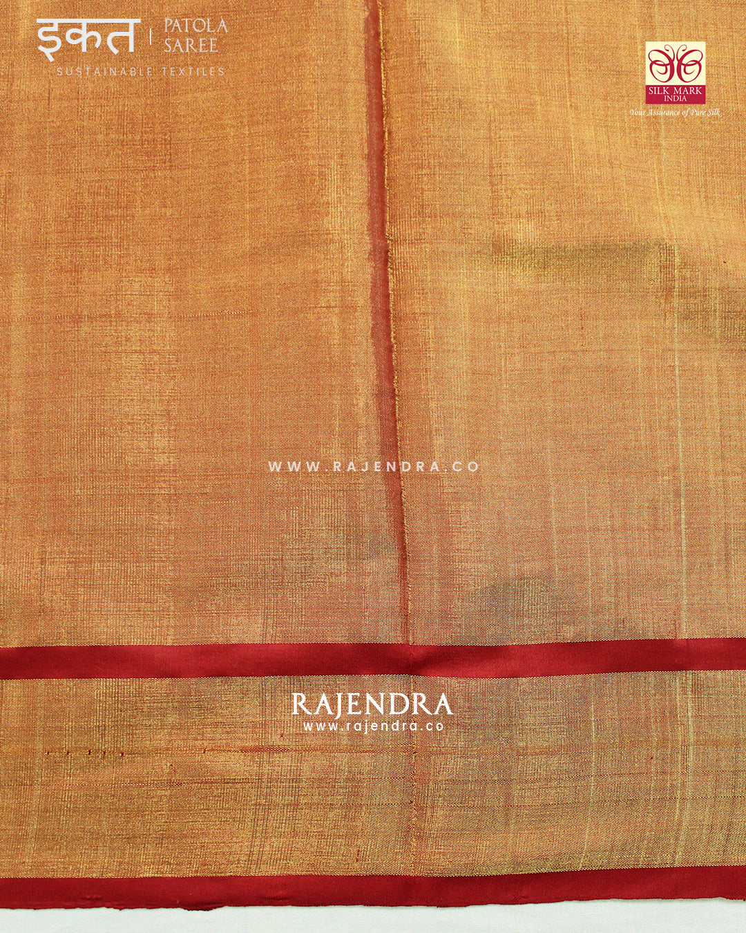 Zari x Silk Navratna Bhat Red and Green SIngle Ikkat Rajkot Patola Saree
