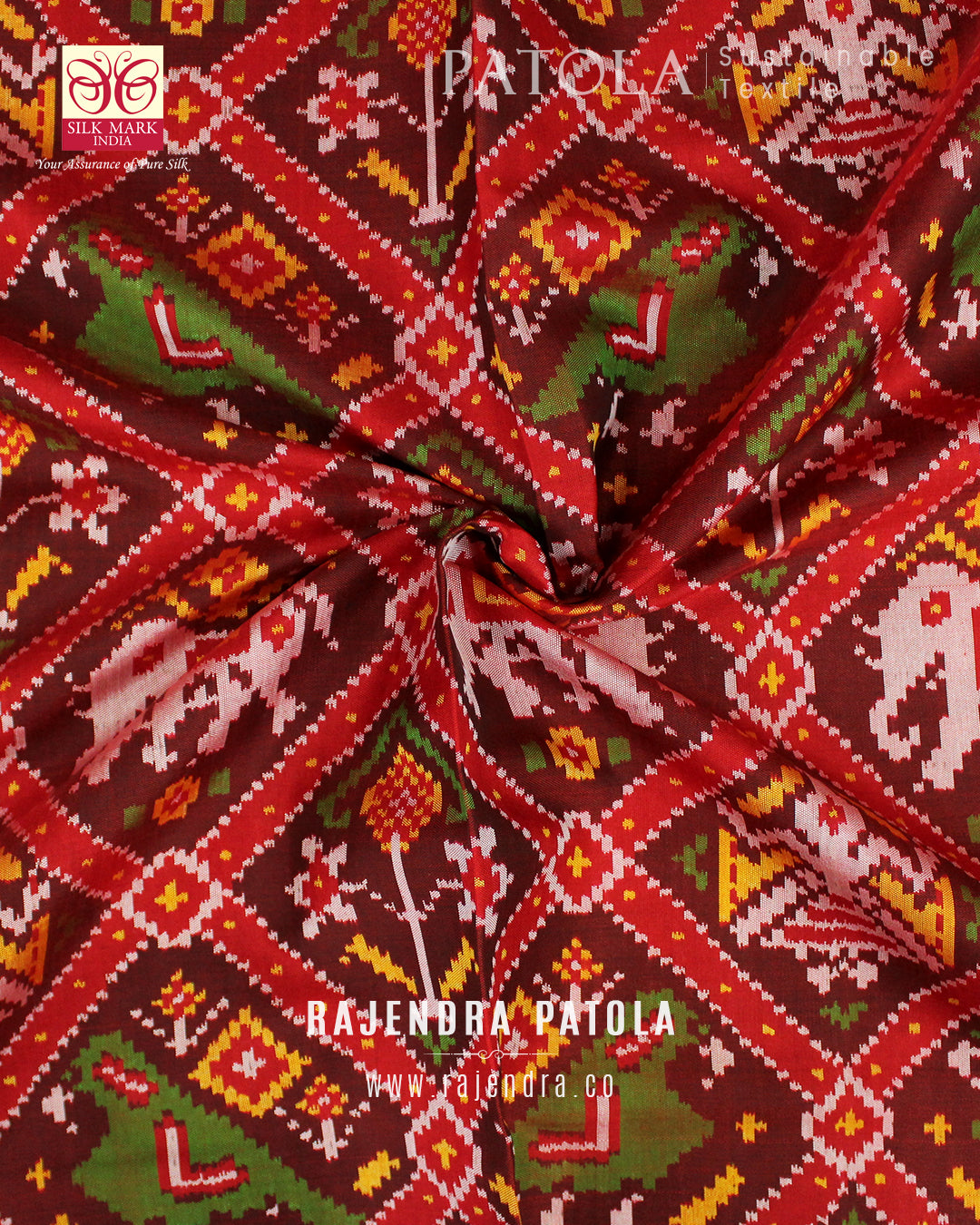 Traditional Adtala Bhat Semi Double Weave Rajkot Patola Saree