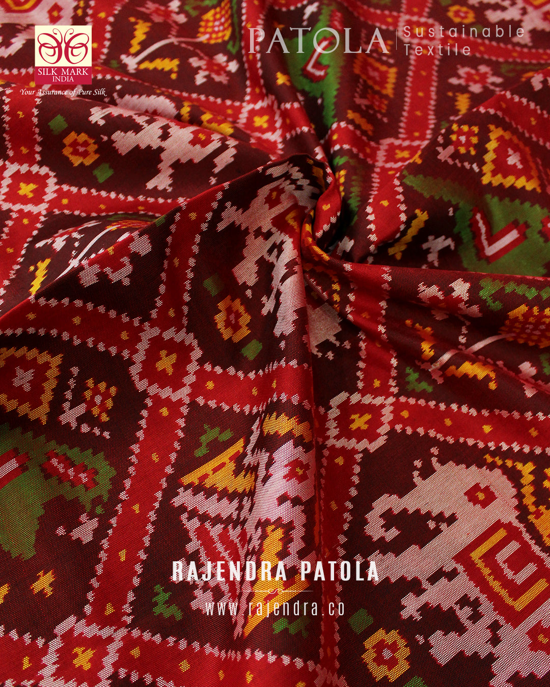 Traditional Adtala Bhat Semi Double Weave Rajkot Patola Saree