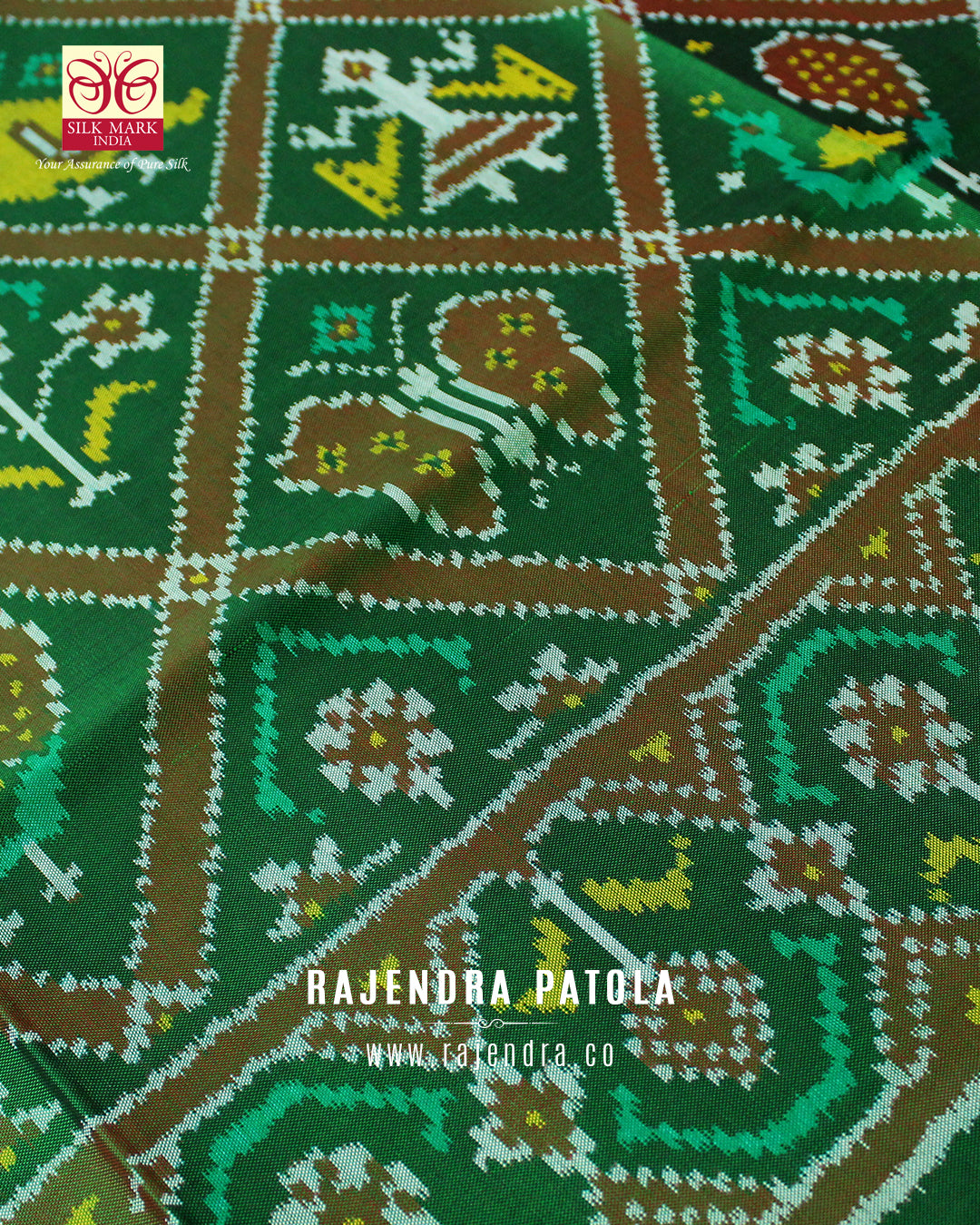 Traditional Hathi Popat Adtala Design Semi Double Weave Rajkot Patola