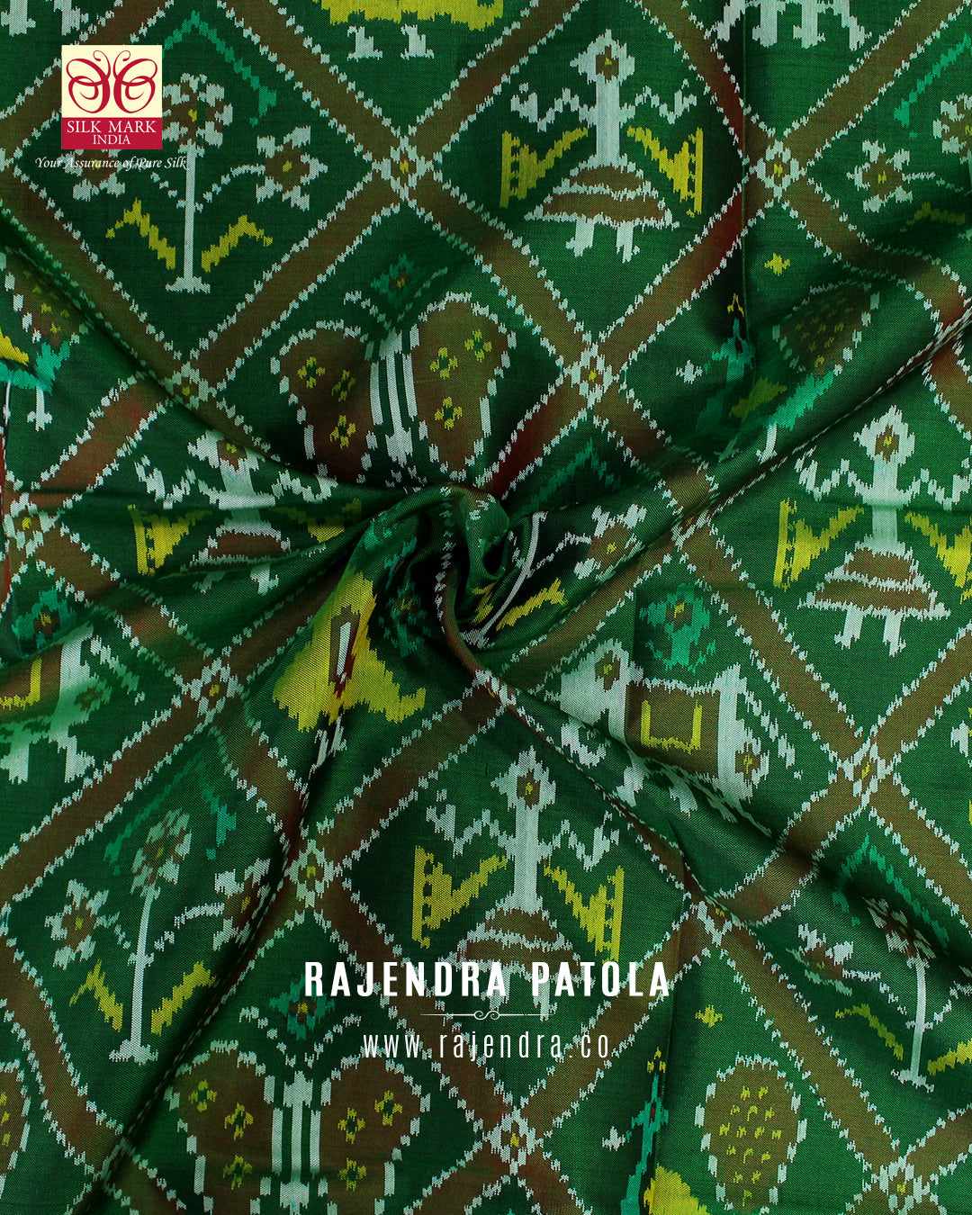 Traditional Hathi Popat Adtala Design Semi Double Weave Rajkot Patola