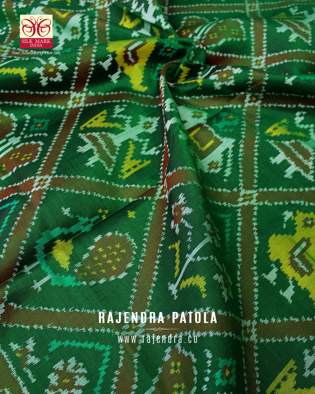 Traditional Hathi Popat Adtala Design Semi Double Weave Rajkot Patola