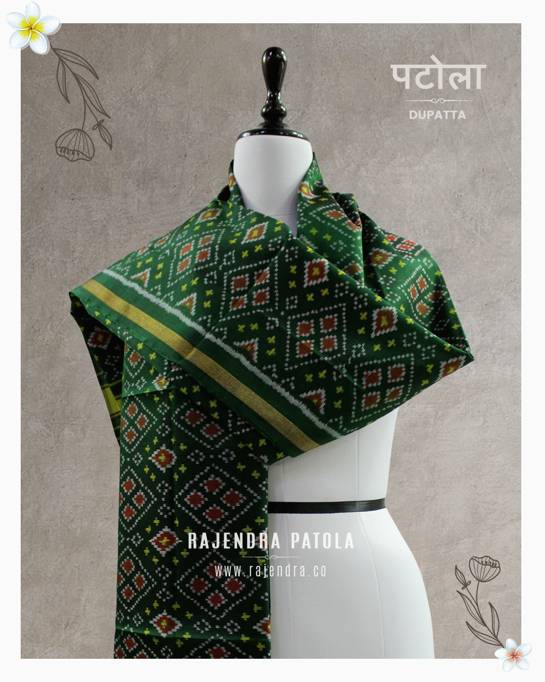 Traditional Bandhani Bhat Rajkot Patola Dupatta