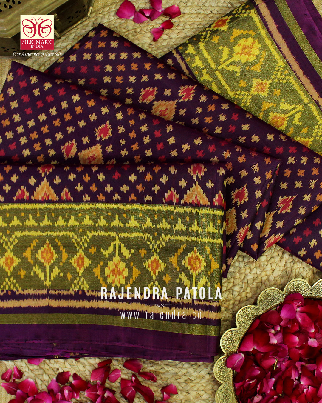 Traditional Hathi Popat Bandhani Bhat Rajkot Patola Saree