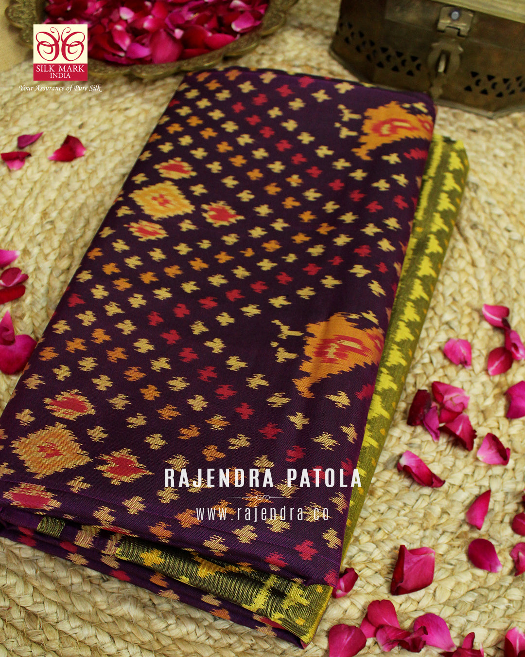 Traditional Hathi Popat Bandhani Bhat Rajkot Patola Saree