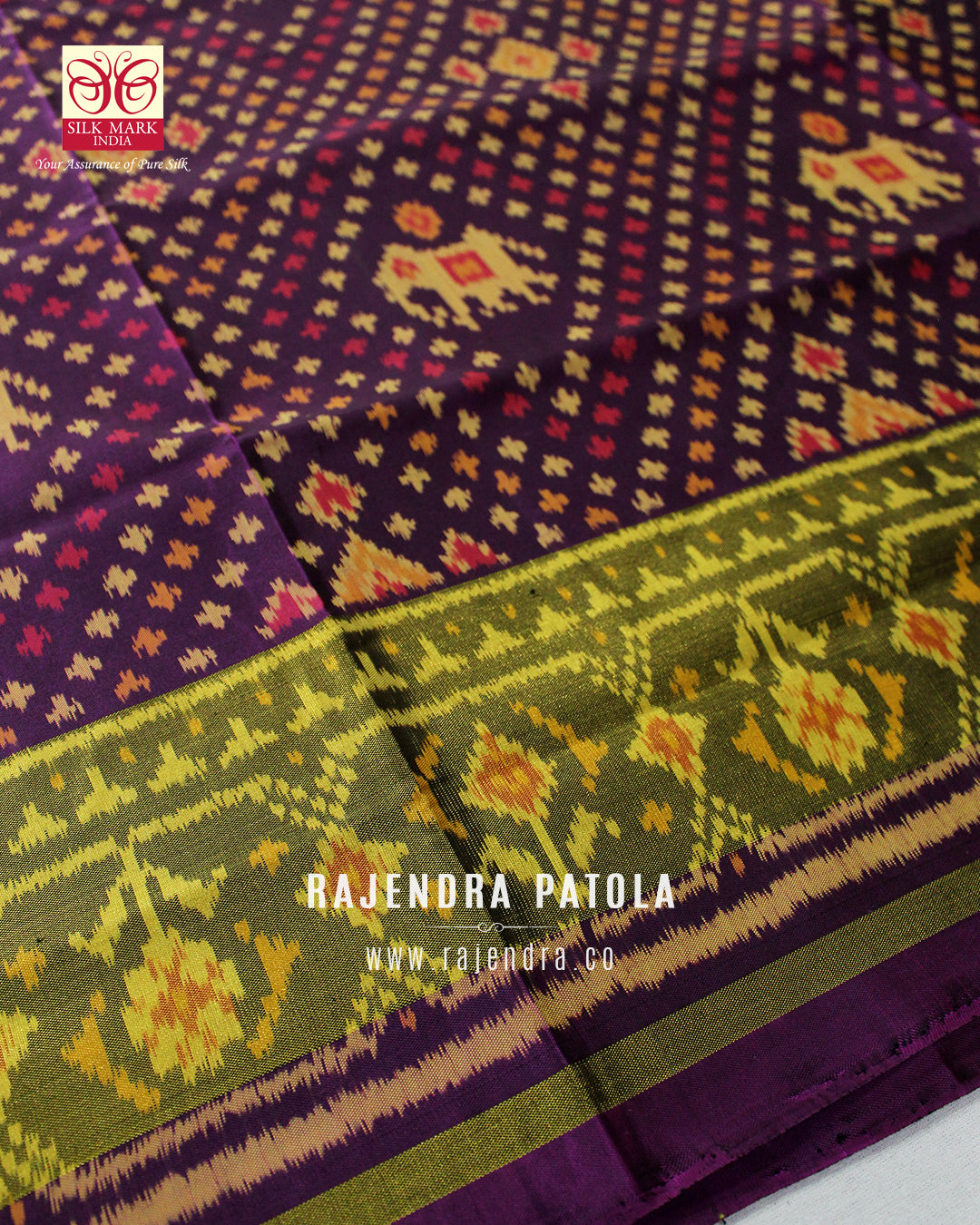Traditional Hathi Popat Bandhani Bhat Rajkot Patola Saree