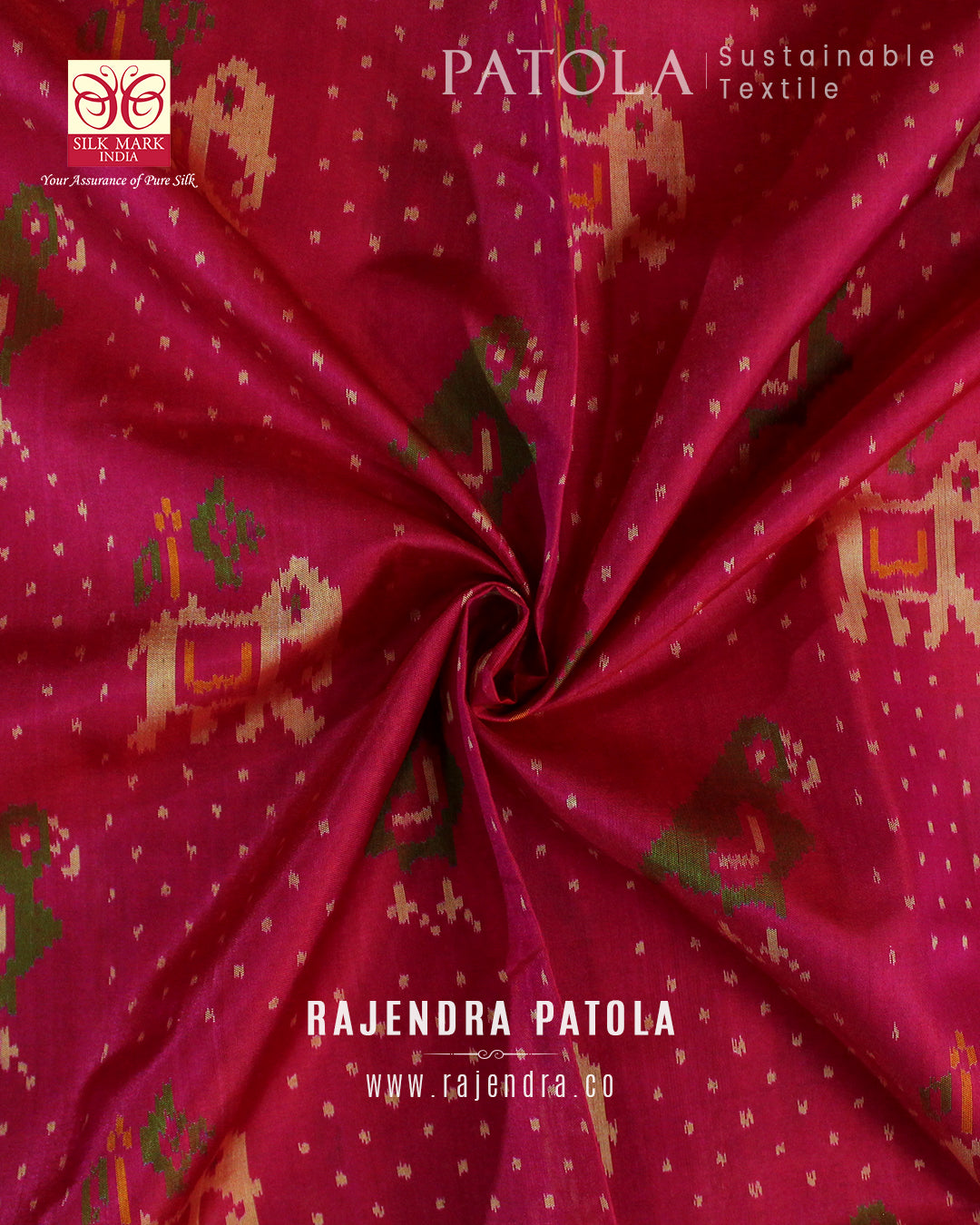 Traditional Hathi Popat Dana Bhat Single Ikat Rajkot Patola Saree