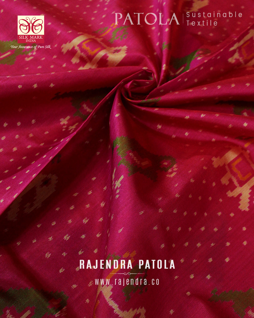 Traditional Hathi Popat Dana Bhat Single Ikat Rajkot Patola Saree