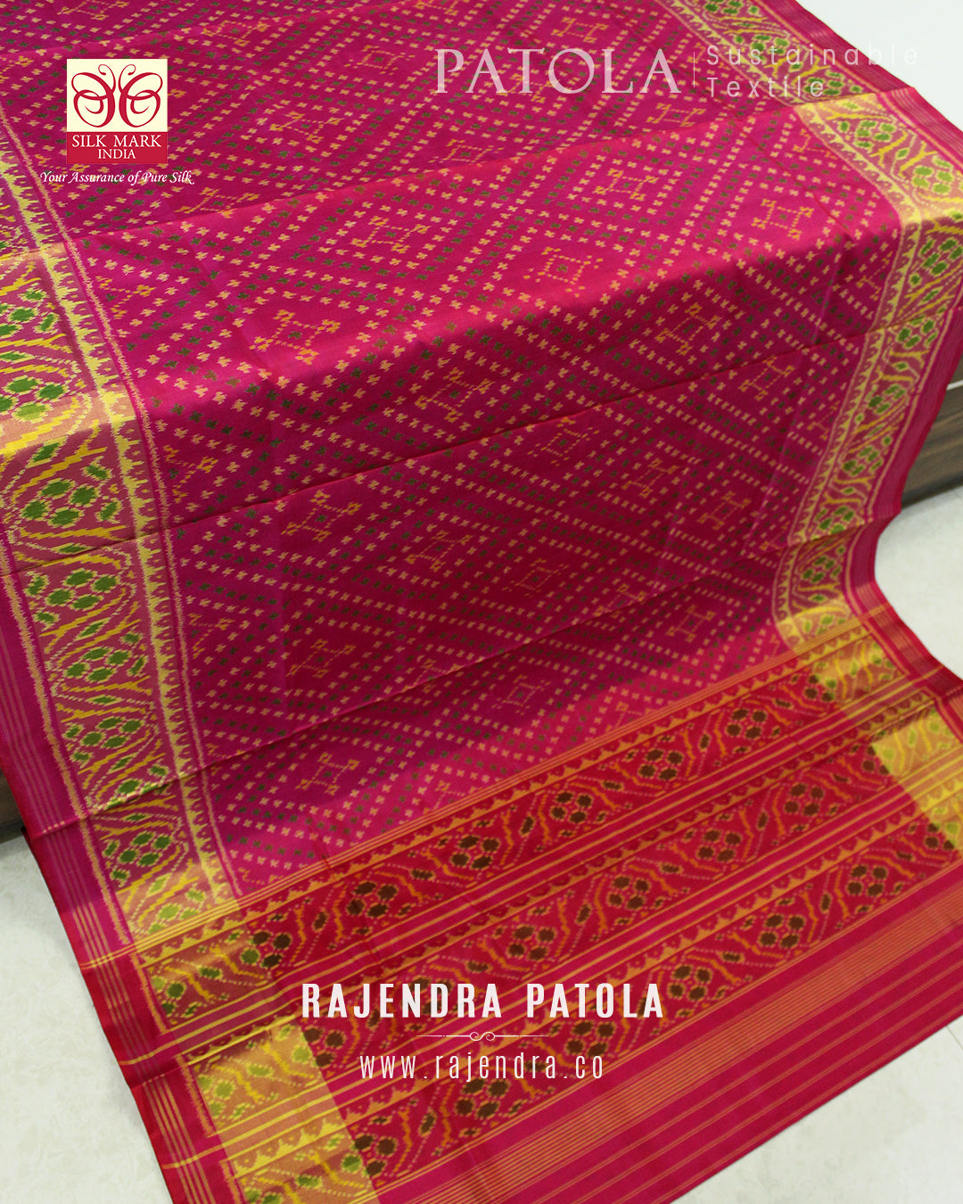 Traditional Bandhani Bhat Single Ikat Rajkot Patola Saree