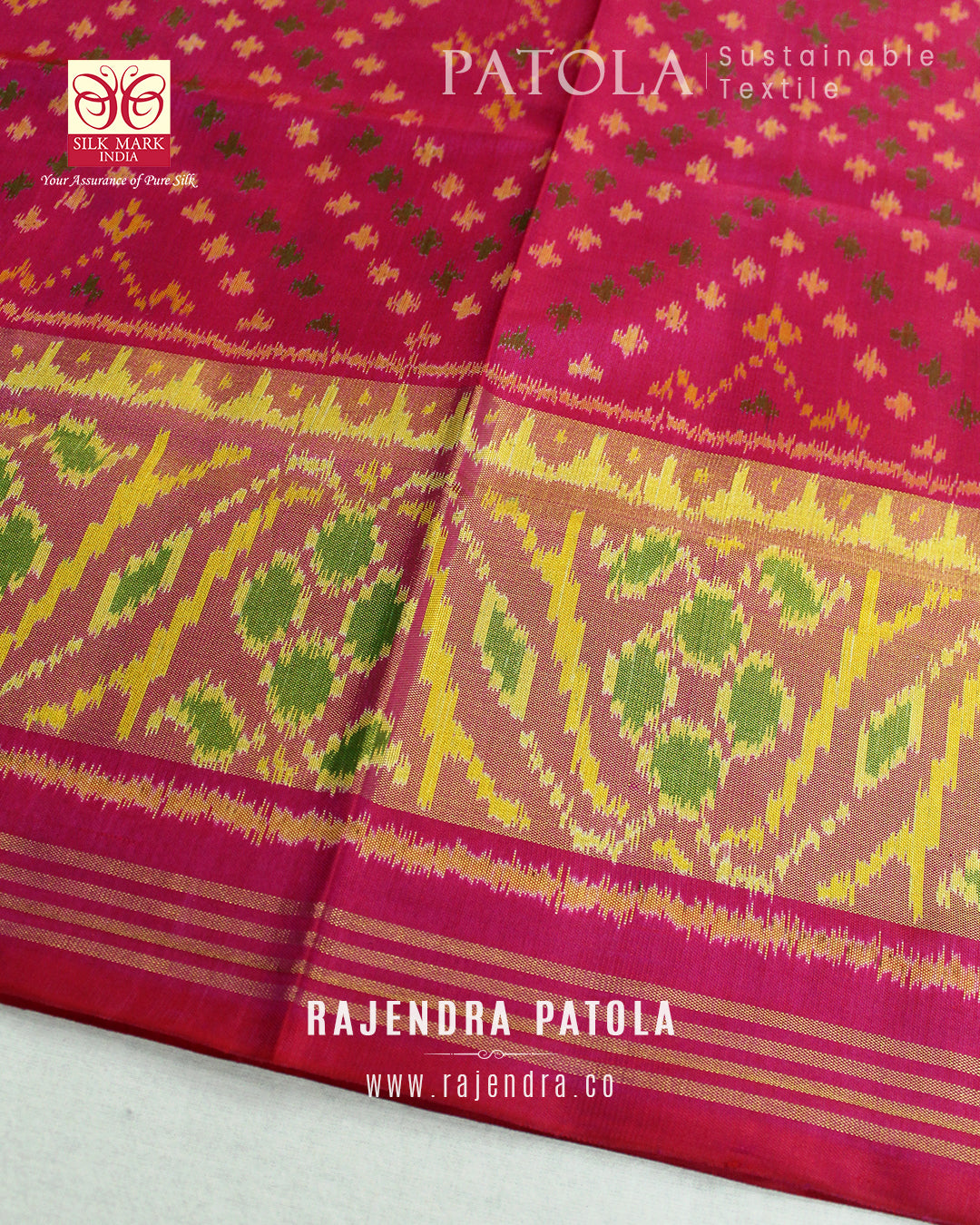 Traditional Bandhani Bhat Single Ikat Rajkot Patola Saree