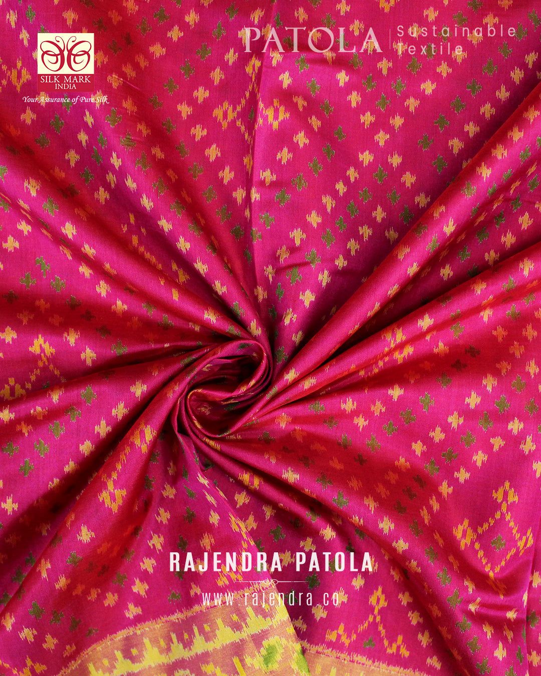 Traditional Bandhani Bhat Single Ikat Rajkot Patola Saree