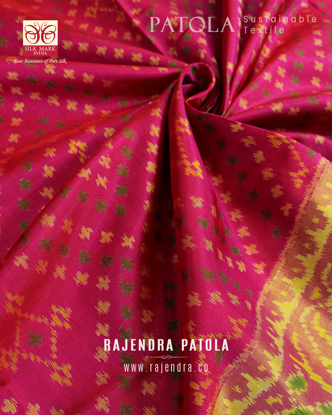 Traditional Bandhani Bhat Single Ikat Rajkot Patola Saree