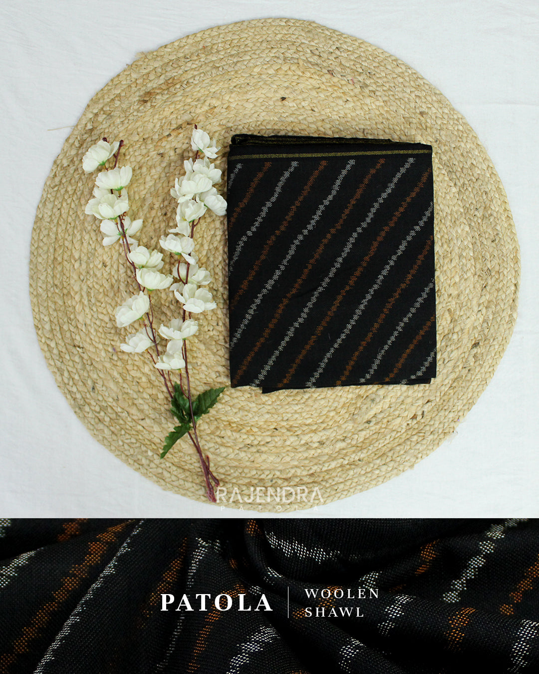 Handwoven Laheriya Woolen Patola Shawls