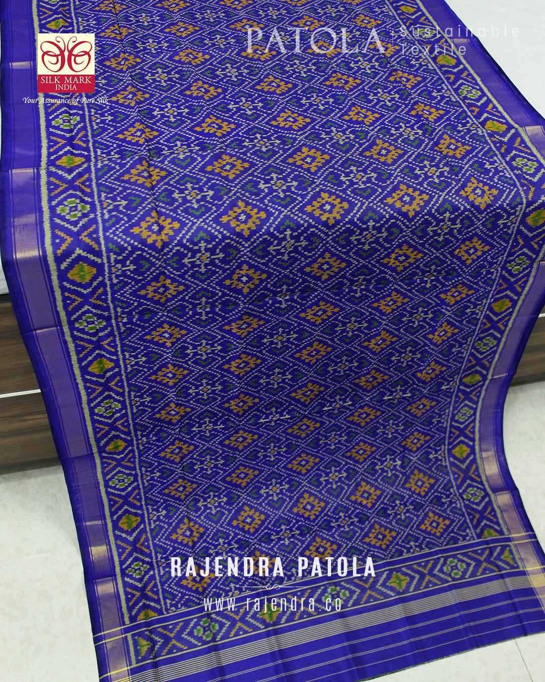 Traditional Panchanda Bhat Single Ikat Rajkot Patola Dupatta
