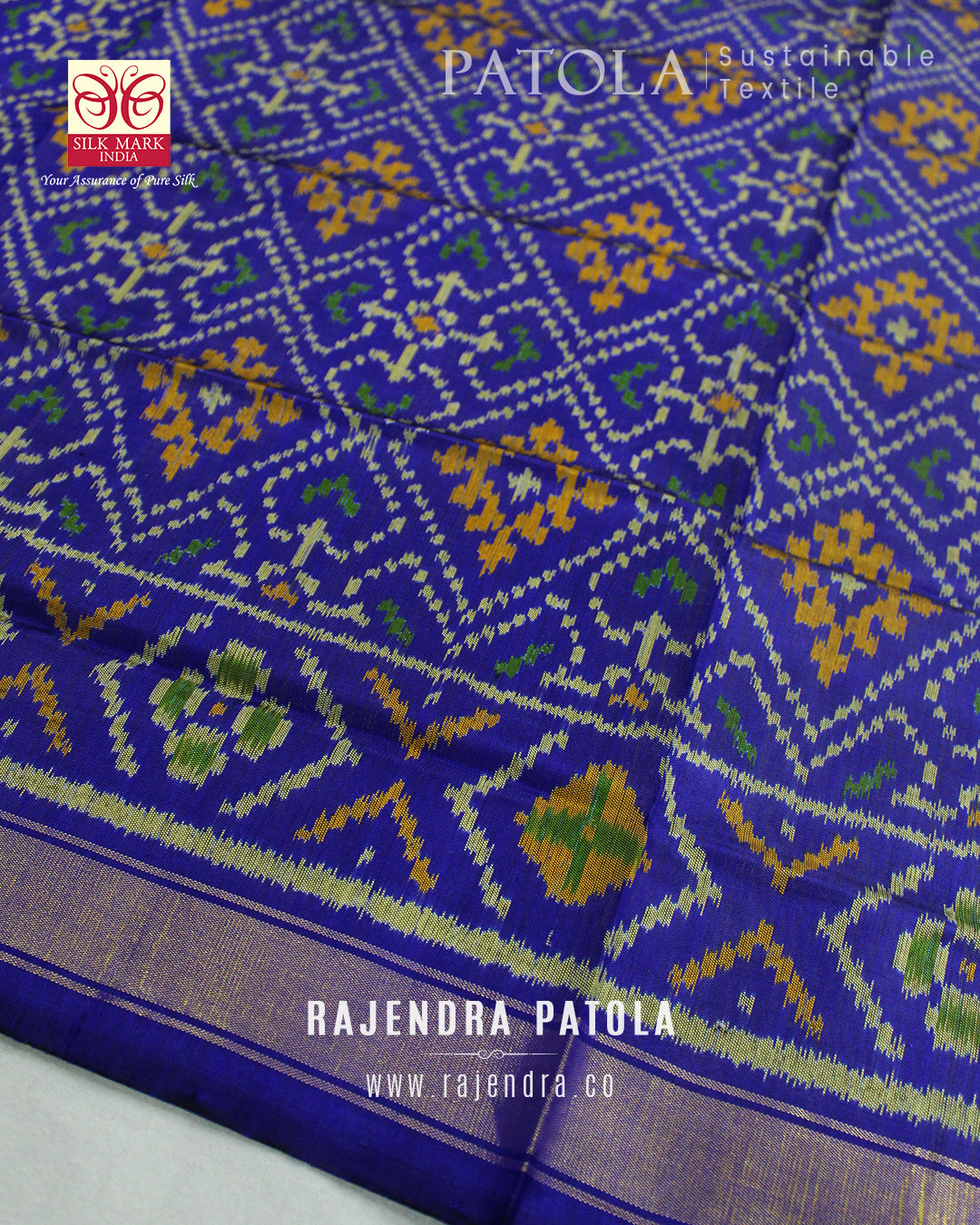Traditional Panchanda Bhat Single Ikat Rajkot Patola Dupatta
