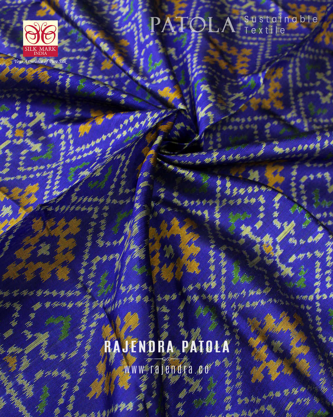 Traditional Panchanda Bhat Single Ikat Rajkot Patola Dupatta