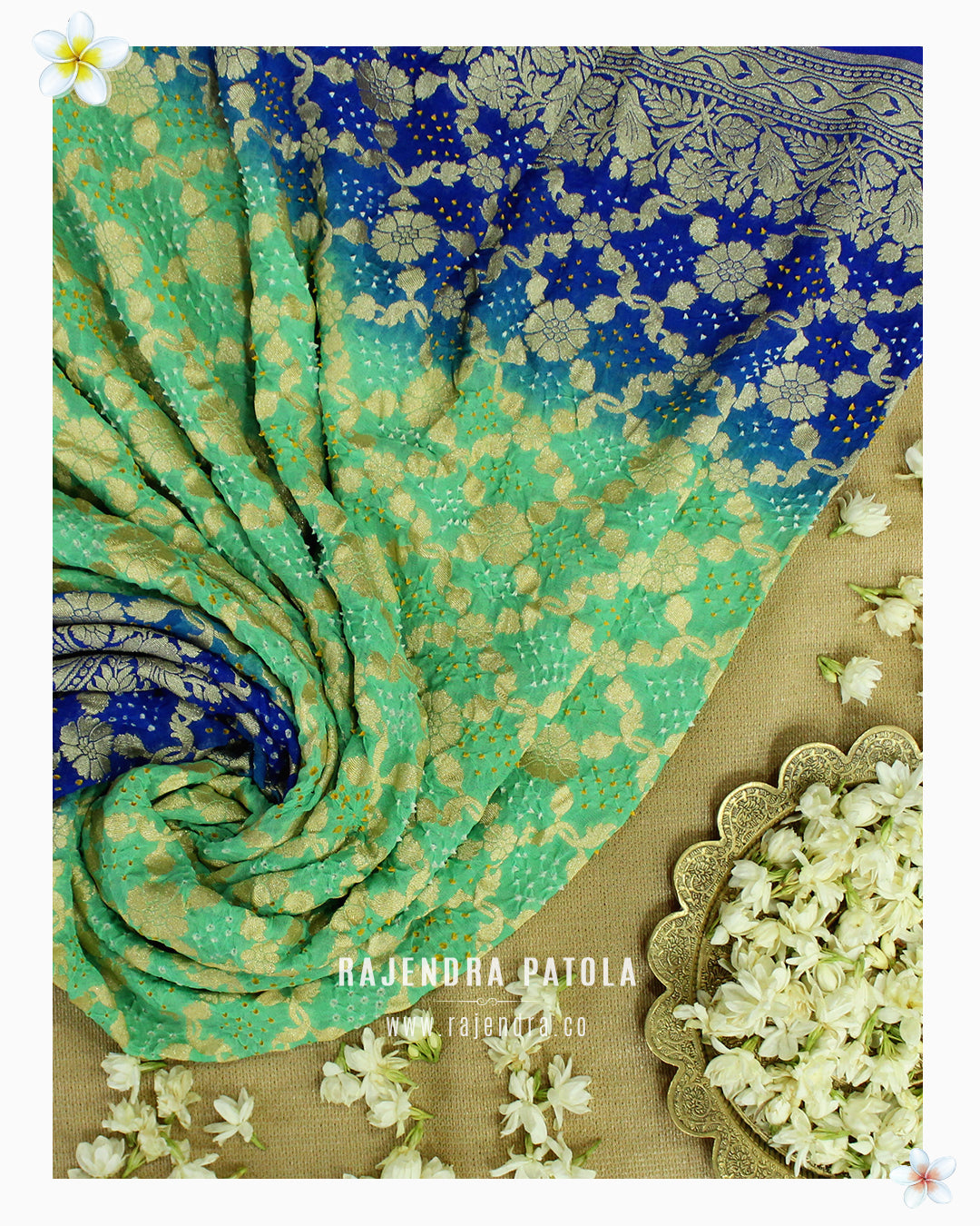 Pure Georgette Handloom Banarasi Bandhani Saree