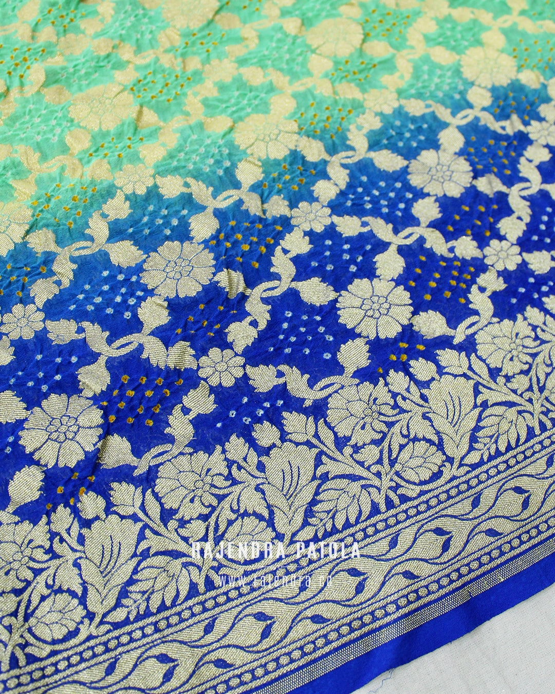 Pure Georgette Handloom Banarasi Bandhani Saree