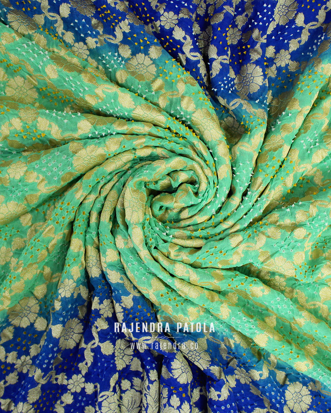 Pure Georgette Handloom Banarasi Bandhani Saree