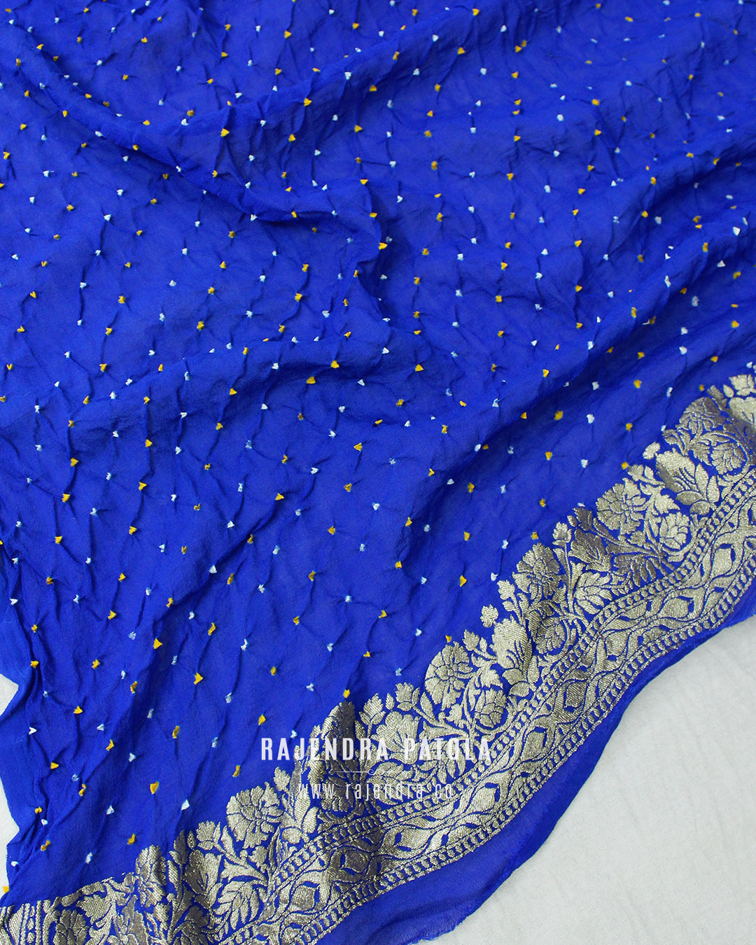 Pure Georgette Handloom Banarasi Bandhani Saree