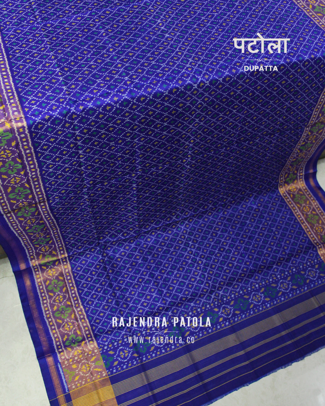Traditional Sakali Bhat Magenta Rajkot Patola Dupatta