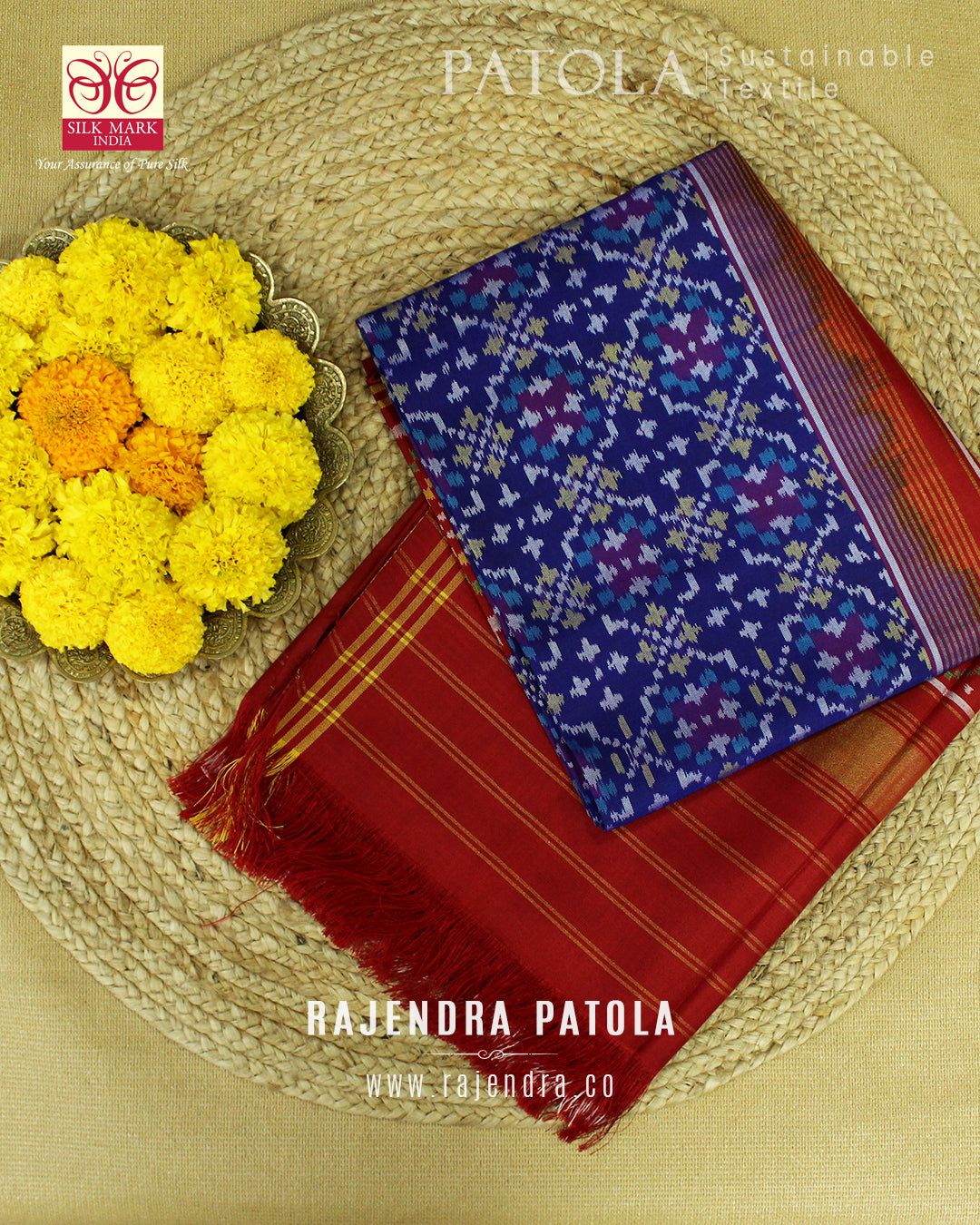 Traditional Buttonful Bhat Semi Double Weave Rajkot Patola Dupatta