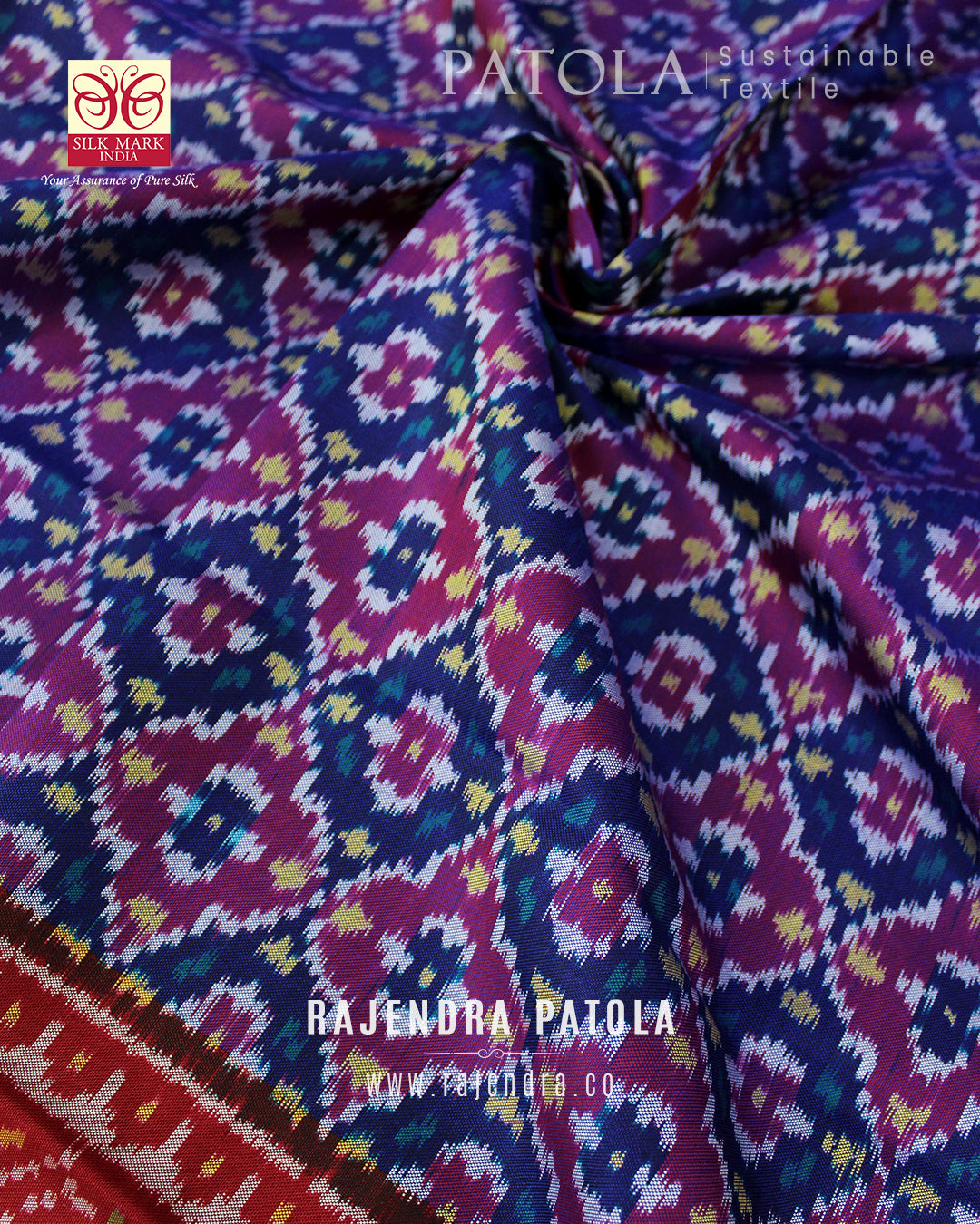 Traditional Buttonful Bhat Semi Double Weave Rajkot Patola Dupatta