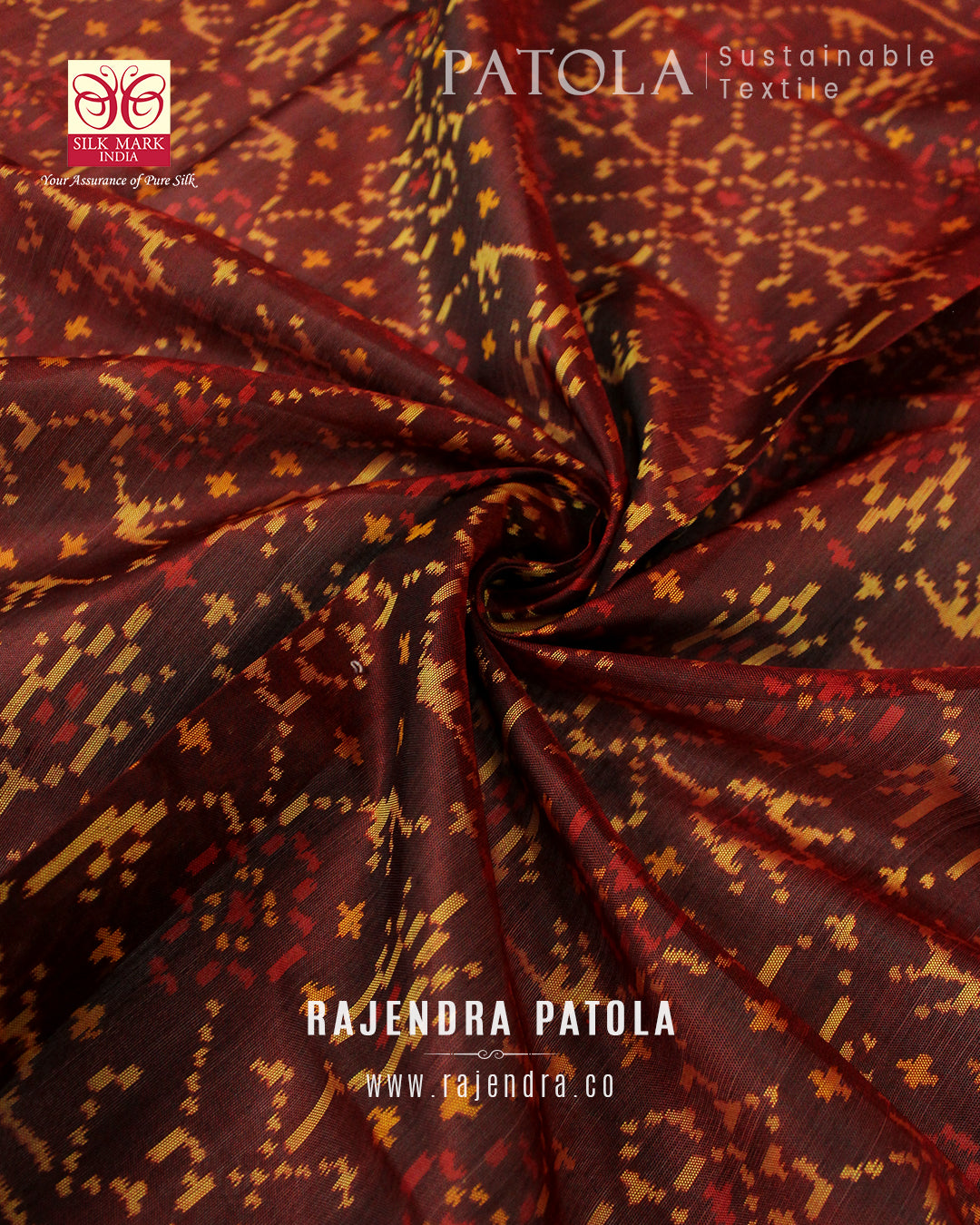Traditional Chabadi Bhat Single Ikat Rajkot Patola Dupatta